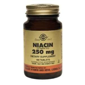  Niacin (Vitamin B3) 250 mg 100 Tablets Health & Personal 