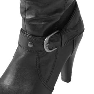 Journee Collection Womens Orem 03 Buckle Detail High Heel Boots 