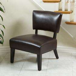 Milo Leather Accent Chair  Overstock