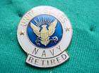 US NAVY EAGLE SEAL RETIRED MILITARY SHIRT LAPEL PIN