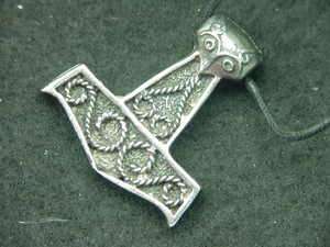   Thors Hammer Pewter Pendant Necklace Thor Odin Viking Norse 1157A