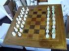 CHESS SET HAND CARVED PAKISTAN ONYX 3 PIECES 24 WOOD BOARD a
