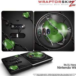 DJ Hero Skin Barbwire Heart Green fits Nintendo Wii DJ Heros (DJ HERO 