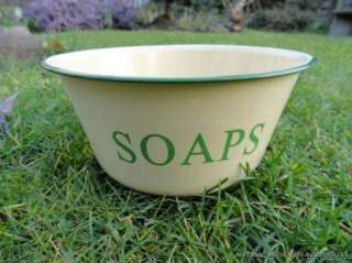 LOVELY VINTAGE STYLE ENAMEL SOAPS BOWL SOAP DISH HOLDER  