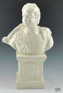 Antique Leeds Pottery Porcelain Bust of a Caesar 1700s  