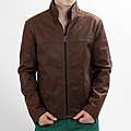 United Face Mens Vintage Brown Italian Lambskin Leather Jacket