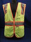  Zipper Front Safety Vest Mic Holders Pockets Vented Back Size X LARGE