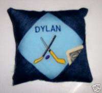 PERSONALIZED Denim Tooth Fairy Pillow   HOCKEY  