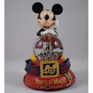  Disney World 40th Anniversary Mickey Large Snowglobe