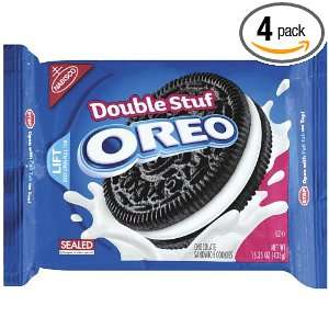 Oreo Double Stuff Chocolate Sandwich Cookie, 15.35 Ounce (Pack of 4 
