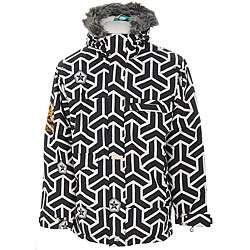 Sessions Neff Print Mens White and Black Snowboard Jacket   