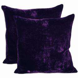 Purple Velvet Throw Pillows (Set of 2)  