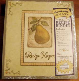 Recipe Keeper Deluxe Binder Pear B Whiteaker 2007 NEW 9781412790123 