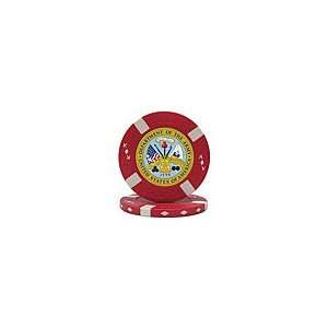 ARMY Seal on Red Big Slick Texas Holdem Poker Chips Pack of 50 