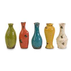 Ceramic Argento Decorative Mini Bud Vases (Set of 5)  Overstock