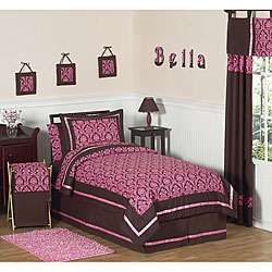 Pink/ Brown Bella 4 piece Twin size Bedding Set  Overstock