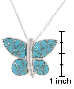 Sterling Silver and Turquoise Butterfly Pendant  