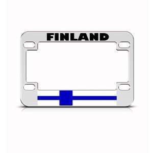 Finland Flag Metal Motorcycle Bike License Plate Frame Tag Holder