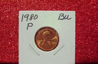 1980 P LINCOLN PENNY B/U FROM MINT SETS  