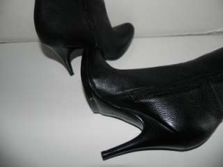 NEW CALVIN KLEIN SARABELLE CUTOUT WEAVE LEATHER BLACK BOOTS size 6 , 7 