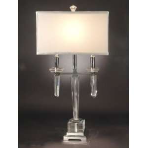  Dale Tiffany Lowell Table Lamp with Chrome Finish: Home 