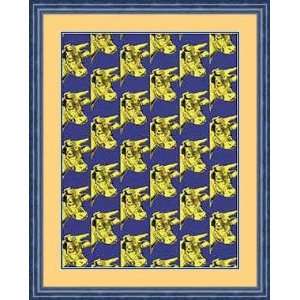  Yellow Cow on Blue by Andy Warhol   Framed Artwork