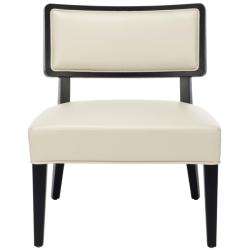 Metro Leather Cream Living Room Chairs (Set of 2)  