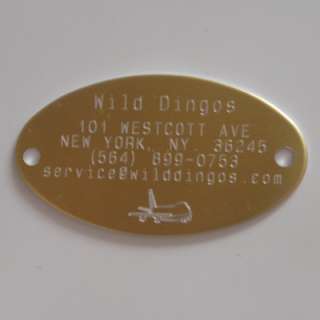 Sample Tag Engraved with Plane Symbol