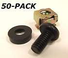 50 Pack Lot   M6 Cage Nuts & Screws w/Nylon Bushing   Square Clips 