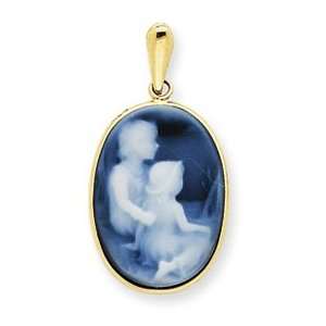    14kt Family Siblings Cameo Pendant/14kt Yellow Gold Jewelry