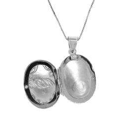 Sterling Silver Oval Mom Locket Necklace  