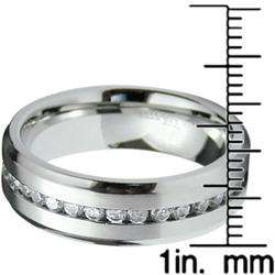 Stainless Steel Mens Cubic Zirconia Ring  Overstock