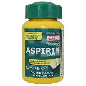  Aspirin, 81 Mg, 300 Enteric Safety Coated Tablets Health 