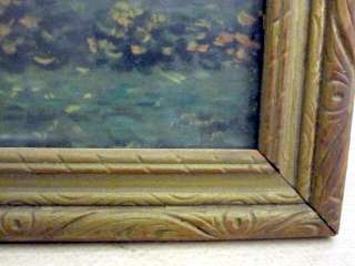   Gesso Frame w Antique Print Signed by Artist Roe Drew Nice Cond  