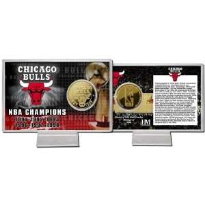  Chicago Bulls Team History 24KT Gold Coin Card Sports 