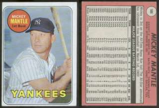 1969 Topps 500 Mickey Mantle New York Yankees EX  