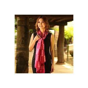  NOVICA Silk batik scarf, Never Ending Universe