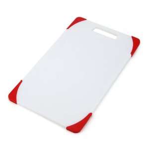 Farberware 9 by 15 Inch Poly Cutting Board with Red Non Slip Corners 