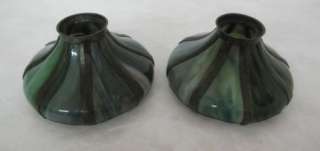 GORGEOUS C. 1900 HANDEL SLAG GLASS LAMP SHADES  
