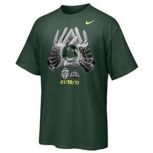  Oregon Ducks 2011 BCS Bound Nike T Shirt Green Sports 