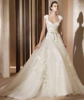   neck white/ivory empire line short sleeve bow sash wedding bridal