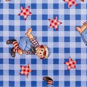   Raggedy Andy Tossed on Gingham / Plaid Fabric: Arts, Crafts & Sewing