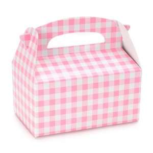 Pink Gingham Check Empty Favor Boxes (4 count)