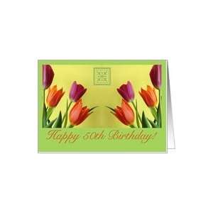  Happy 50th Birthday Tulips Card Toys & Games