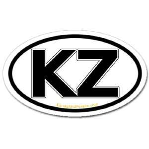 Kazakhstan KZ Black and White Car Bumper Sticker Decal Oval