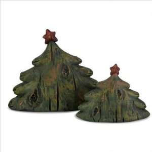   Small Wide Christmas Tree Set with Red Star in Green: Kitchen & Dining