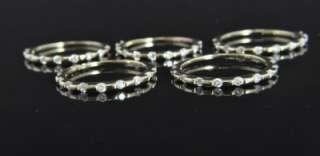   Gold 1.44 CT Diamond Set of 5 Five Stack Band Ring Rings Sz 8  