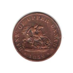  1852 Bank of Upper Canada Half Penny Token KM#Tn2 