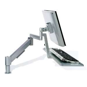  Flat Panel Monitor Support Arm with Keyboard Tray Silver 