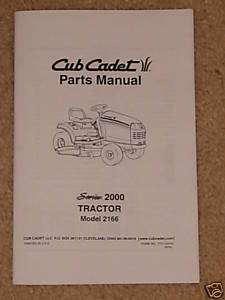Cub Cadet Series 2000 Lawn Tractor 2166 Parts Manual  